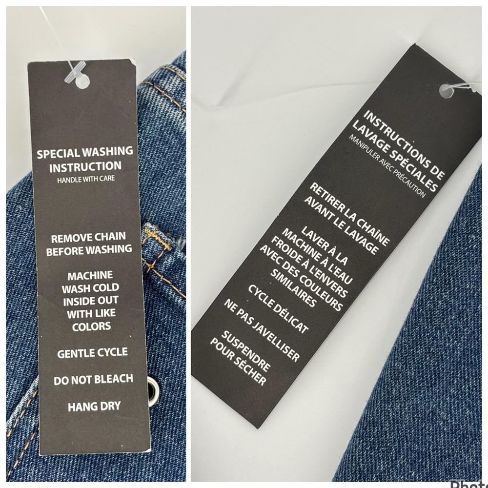 Cali 1850 NWT Faded Blue Straight Leg Mid Rise Grommeted Front Jeans, 5/27 - Picture 15 of 16